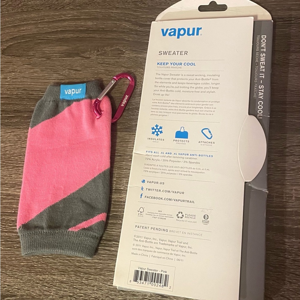 🆕 Vapur Sweater Insulating Bottle Cover Made for Vapur .5L + . 4L